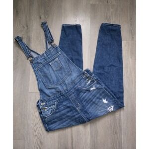Hollister Vintage Y2K Denim Overalls Womens Medium Distressed Skinny Western Bib